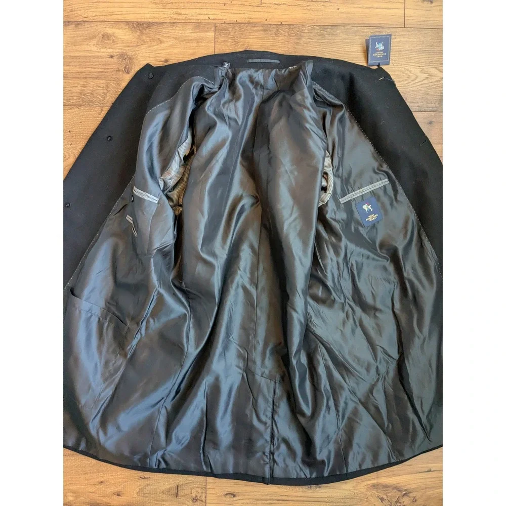 Hart Schaffner Marx Men's Black Pilot Topper Wool‎ Blend Coat Size 46R NEW